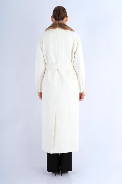 Manteau Col Fourrure Ceinturé - vue dos