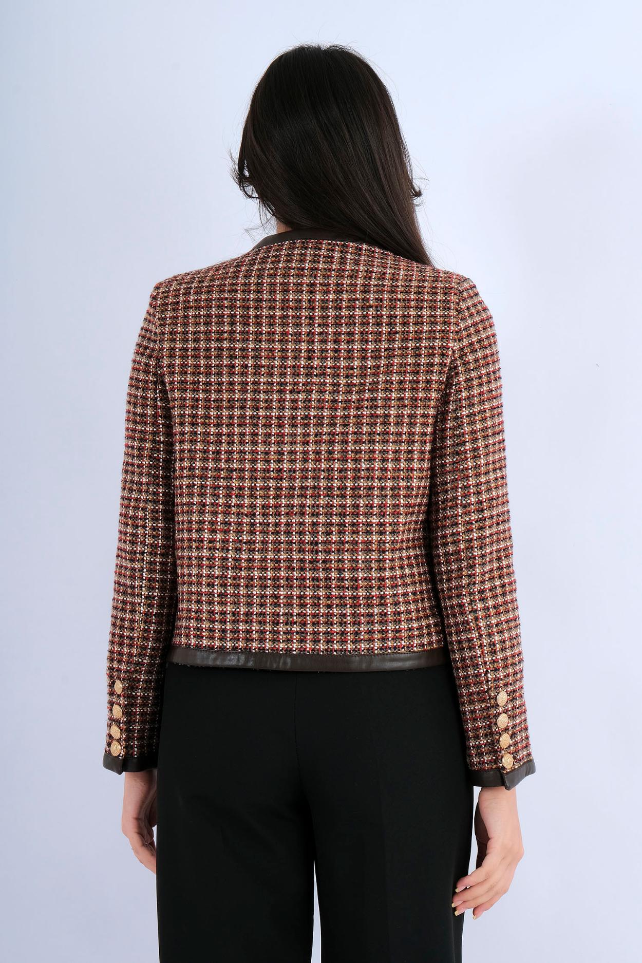Veste Tweed Style Chanel Boutons Dorés — vue de dos