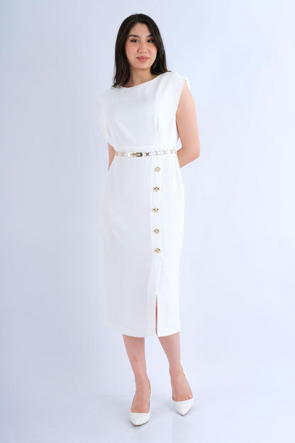 Ensemble Robe Noire à Pois - Vue avant