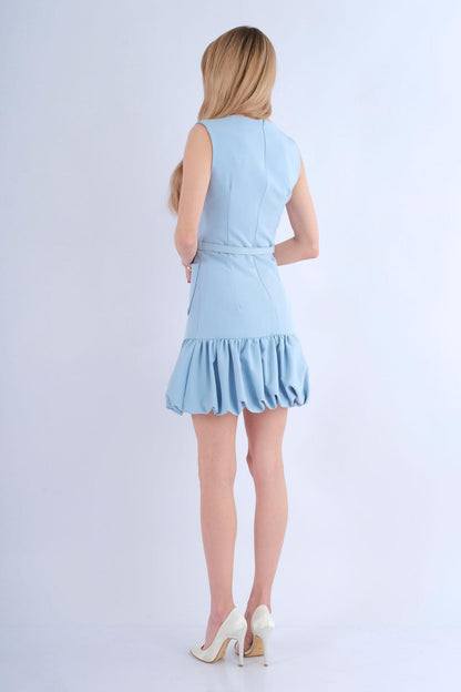 Robe Mini Jupe Ballon - Vue arrière blanc