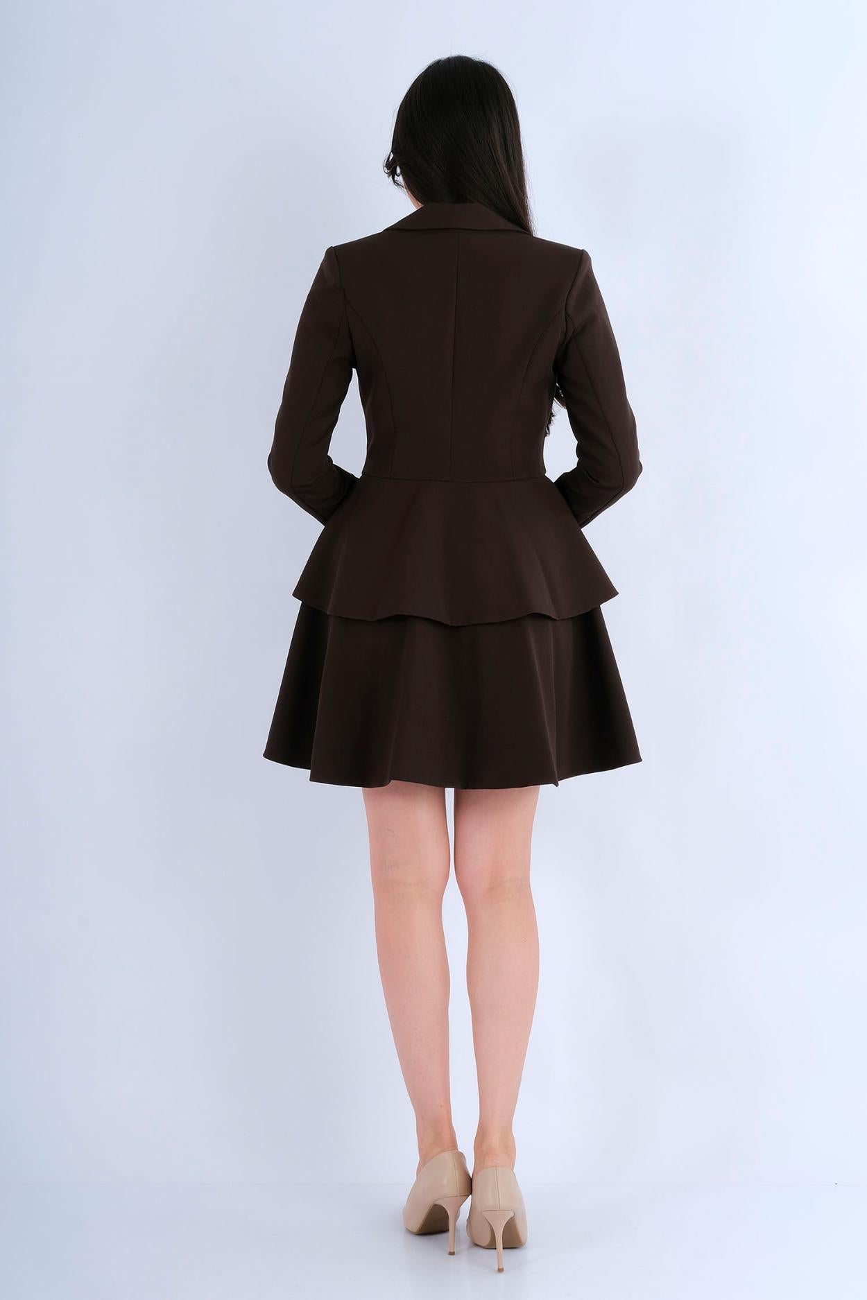 Robe Blazer Manches Longues Volants - Vue arrière