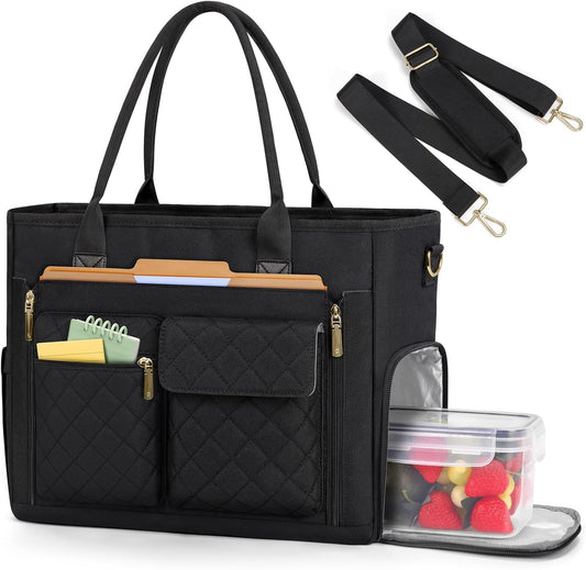 Teacher Tote Bag with Lunch Compartment 15.6 Inch Laptop Bag for Women Large Work Bags Nurse Bag Laptop Briefcase