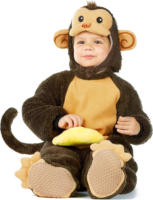Halloween Toddler Monkey Costume Set with Toy Banana for Baby Halloween Dress Up