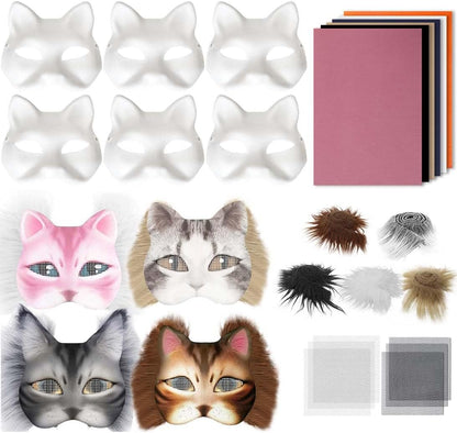 Therian Mask Kit, Cat Mask, Costume Furry Masks DIY, Animal Arts Crafts Kit, for Halloween Cosplay Party Interaction