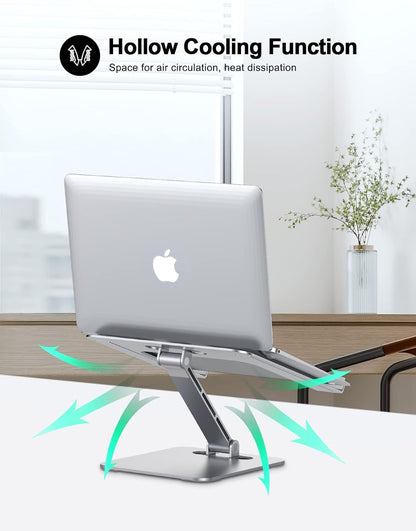 Laptop Stand for Desk, Ergonomic Adjustable Foldable Computer Stand with Heat-Vent, Aluminium Alloy Laptop Riser Compatible with Macbook Air, Pro, Dell XPS, Samsung, 10”-16"