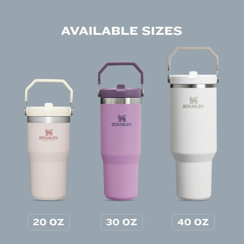 Iceflow Flip Straw Tumbler with Handle 30 Oz | Twist on Lid and Flip up Straw | Leak Resistant Water Bottle | Insulated Stainless Steel |Bpa-Free | Lilac