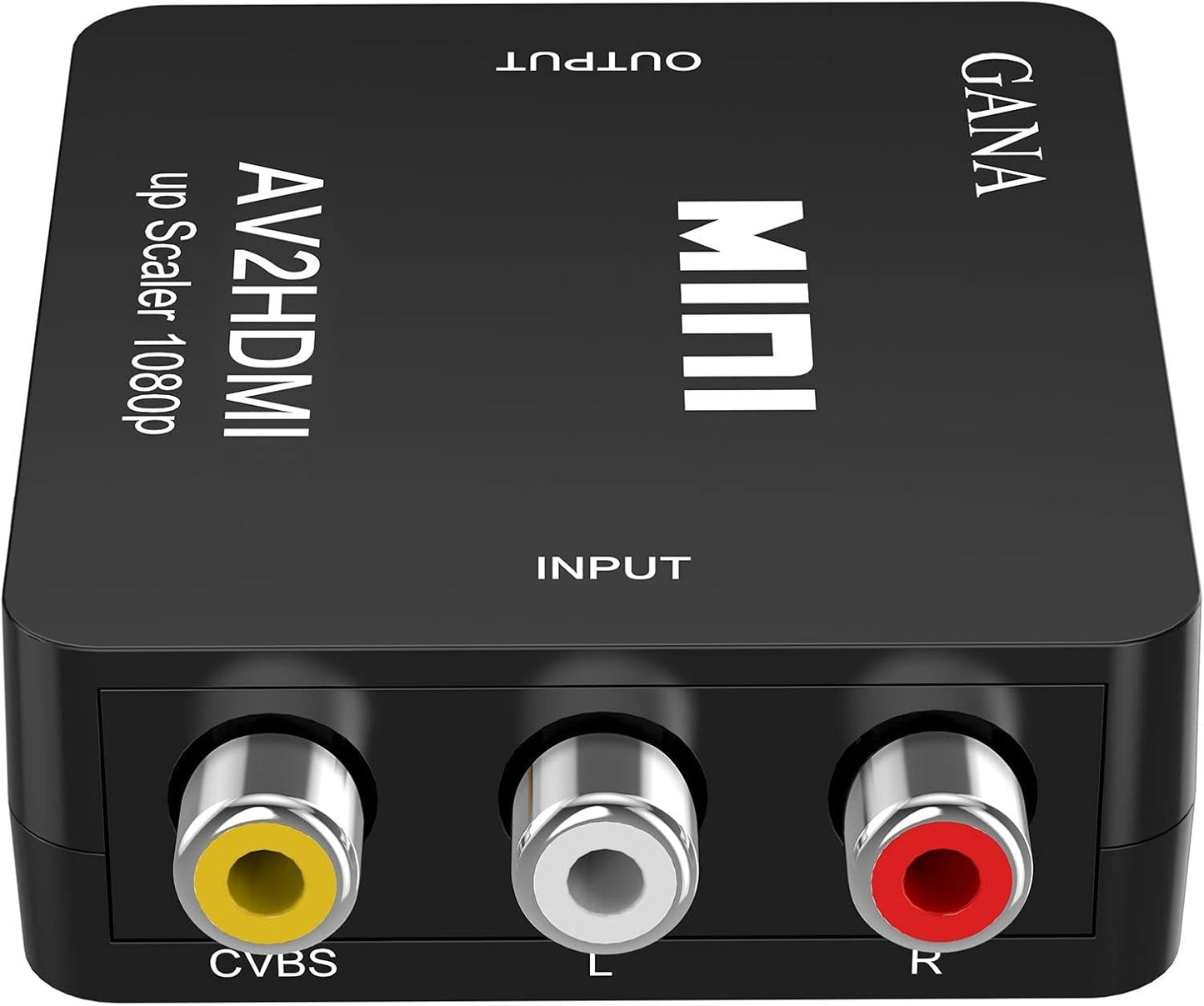 RCA to HDMI, 1080P Mini RCA Composite CVBS AV to HDMI Video Audio Converter Adapter Supporting PAL/NTSC with USB Charge Cable for PC Laptop Xbox PS4 PS3 TV STB VHS VCR Camera DVD