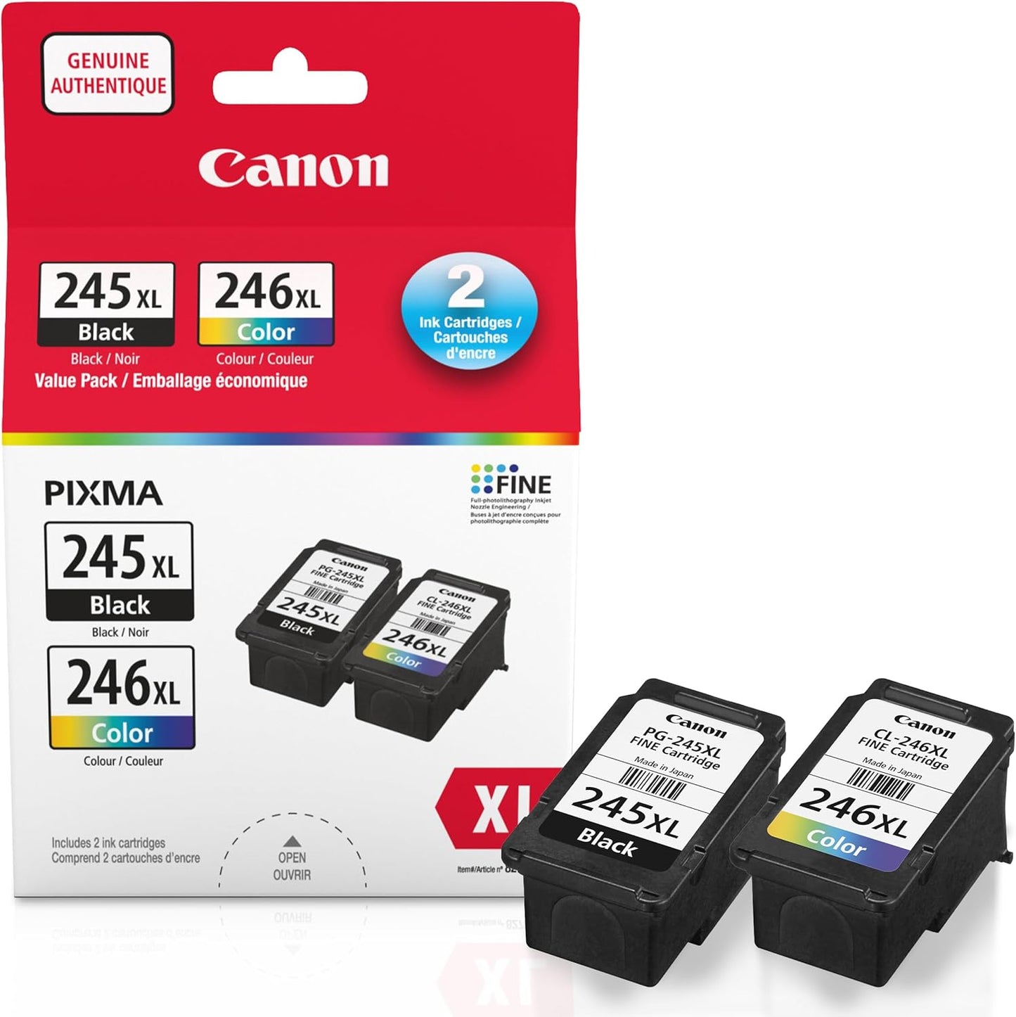 Genuine  PG-245XL HIGH Yield Twin Ink Cartridge Value Pack, Black, 2-Pack