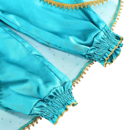 Princess Costume for Girls Kids Arabian Princess Fancy Dress up for Halloween Birthday Cosplay Party Carnival