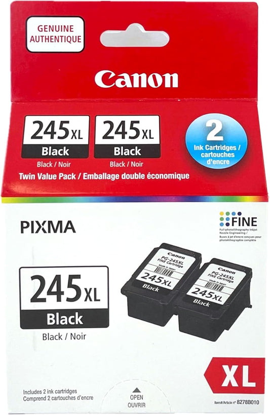 Genuine  PG-245XL HIGH Yield Twin Ink Cartridge Value Pack, Black, 2-Pack