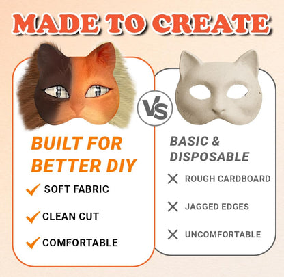 Therian Mask Kit, Cat Mask, Costume Furry Masks DIY, Animal Arts Crafts Kit, for Halloween Cosplay Party Interaction