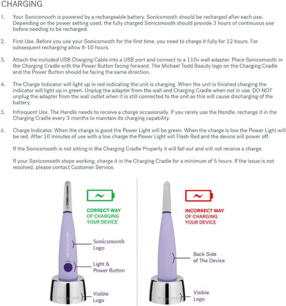 Beauty Sonicsmooth Dermaplane Razor for Women Face + Eyebrow Trimmer Dermaplaning System - Peach Fuzz Remover - 8 Weeks of Safety Edges