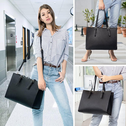 Laptop Bag for Women Computer Tote Bag Handbag Shoulder Bag Purse Business Work Briefcase Travel Bag, 15.6-Inch