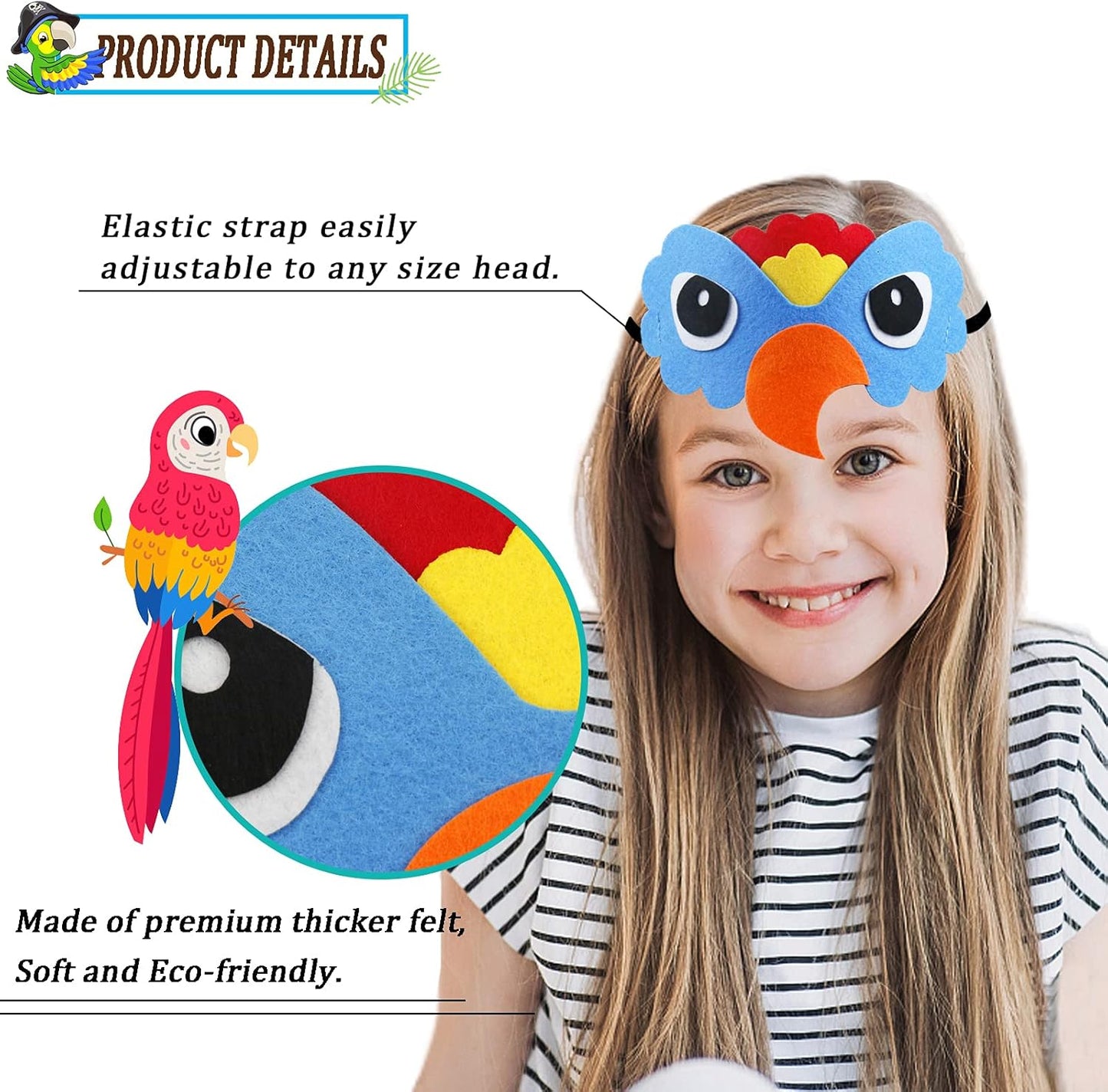 Bird-Costume-Parrot-Wings for Kids with Bird Headbands, Boys Girls Eagle Dress-Up Cape Halloween Party Favors Gifts