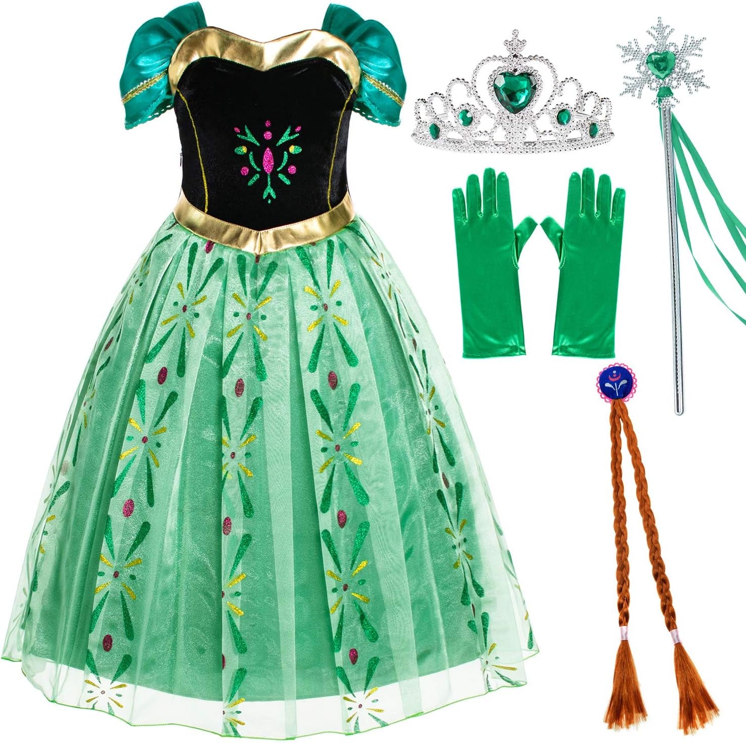 Princess Costumes Birthday Party Fancy Dress up for Little Girls with Accessories