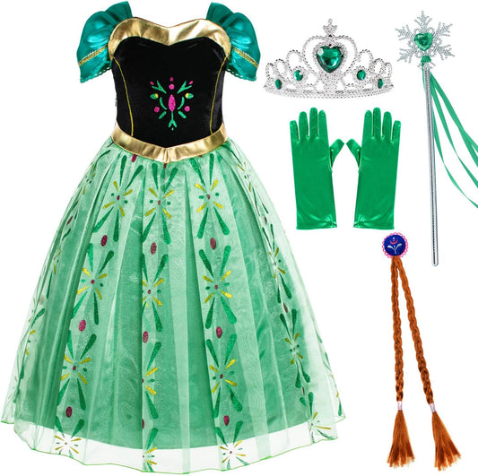 Princess Costumes Birthday Party Fancy Dress up for Little Girls with Accessories