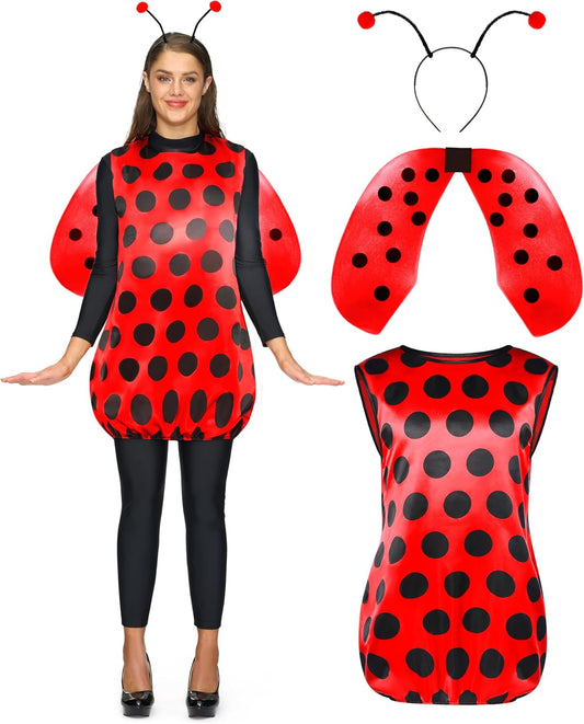Halloween Lady Bug Costume Women Costumes Wings Headband Halloween Dress Cosplay Party Events