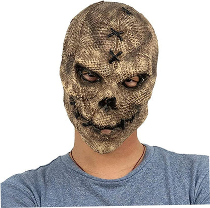 Ghostface Mask, Unisex Retro Old Scary Skull Halloween Mask Cosplay Horrible Head Full Face Latex Helmet Creepy Costume Prop
