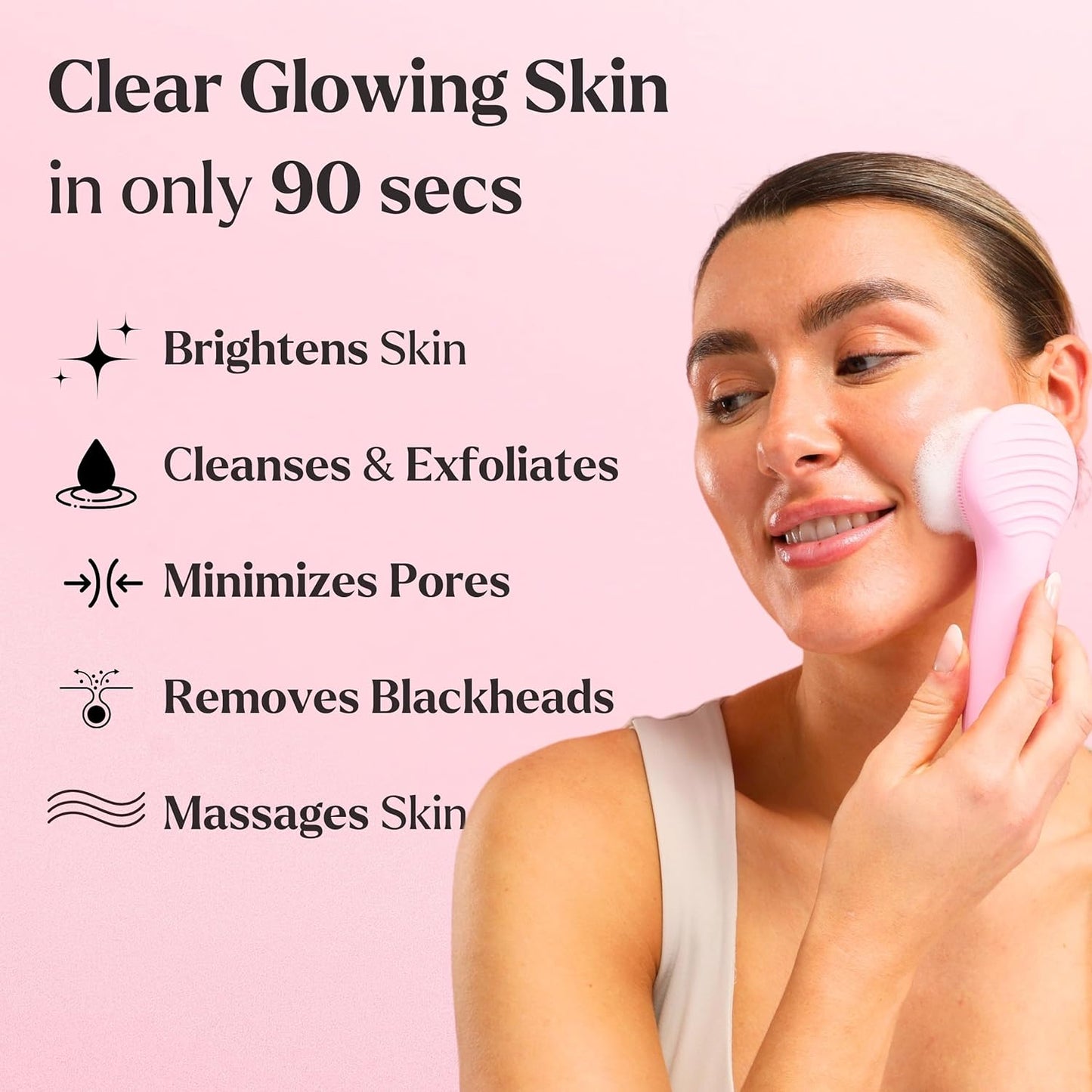 Facial Cleansing Brush - for Deep Cleansing, Gentle Exfoliating and Massaging - Waterproof and Rechargeable Face Cleanser Brush - Silicone Sonic Vibration Face Scrub Brush - Electric Face Washer