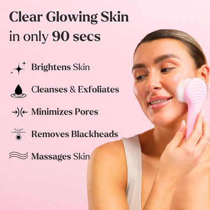 Facial Cleansing Brush - for Deep Cleansing, Gentle Exfoliating and Massaging - Waterproof and Rechargeable Face Cleanser Brush - Silicone Sonic Vibration Face Scrub Brush - Electric Face Washer