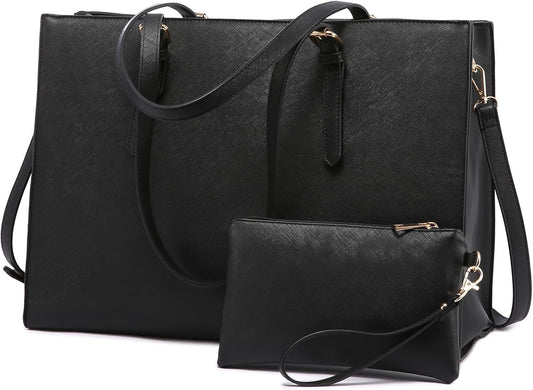 Laptop Bag for Women Computer Tote Bag Handbag Shoulder Bag Purse Business Work Briefcase Travel Bag, 15.6-Inch