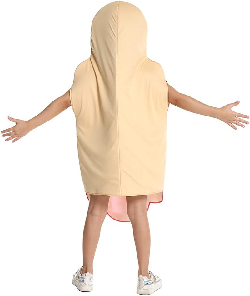 Boy Hot Dog Costume Role Play Food Hotdog Jumpsuit Cosplay Kids Girl Halloween Costumes (Fit 4-8 Years Old)