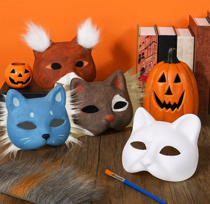 Therian Mask Kit, Cat Mask, Costume Furry Masks DIY, Animal Arts Crafts Kit, for Halloween Cosplay Party Interaction