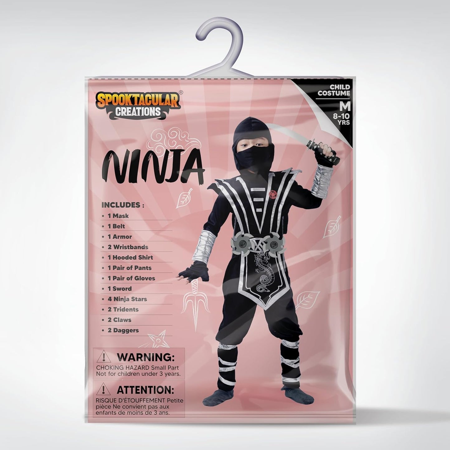 Ninja Deluxe Costume Set with Foam Accessories Toys for Kids Kung Fu Outfit Halloween