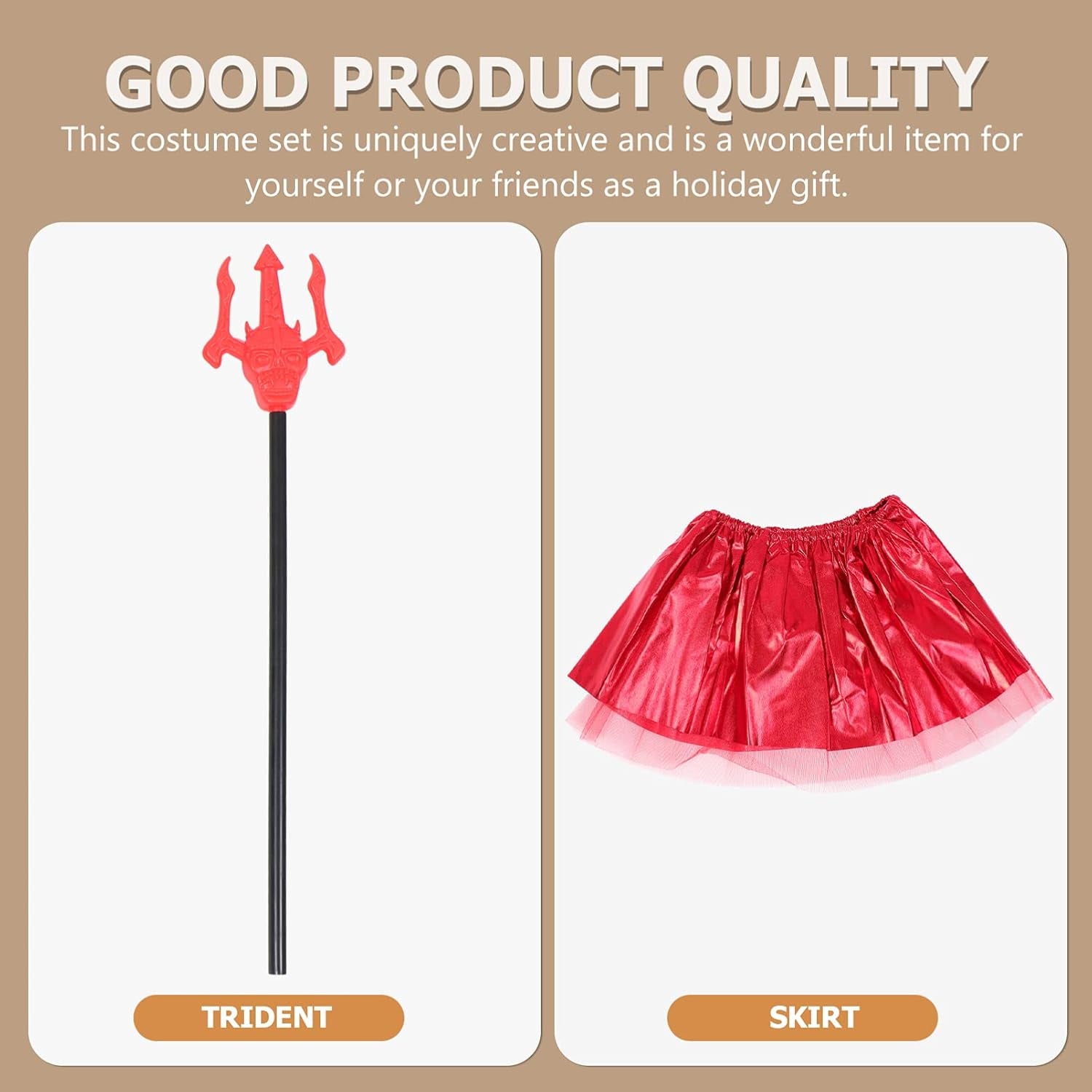 4Pcs 1 Set Halloween Costume Includes Skirt Wings Headband and Fork for Kids Perfect for Halloween Parties And