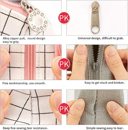 Big Capacity Pencil Case Pouch Pen Case Simple Stationery Bag School College Office Organizer for Teens Girls Adults Student, Plaid White, 8.4 X 4.5 X 1.4 Inches, Simple,Travel