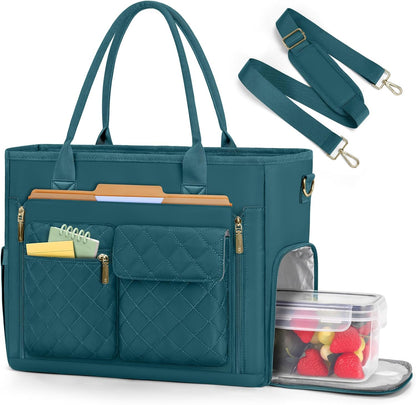 Teacher Tote Bag with Lunch Compartment 15.6 Inch Laptop Bag for Women Large Work Bags Nurse Bag Laptop Briefcase