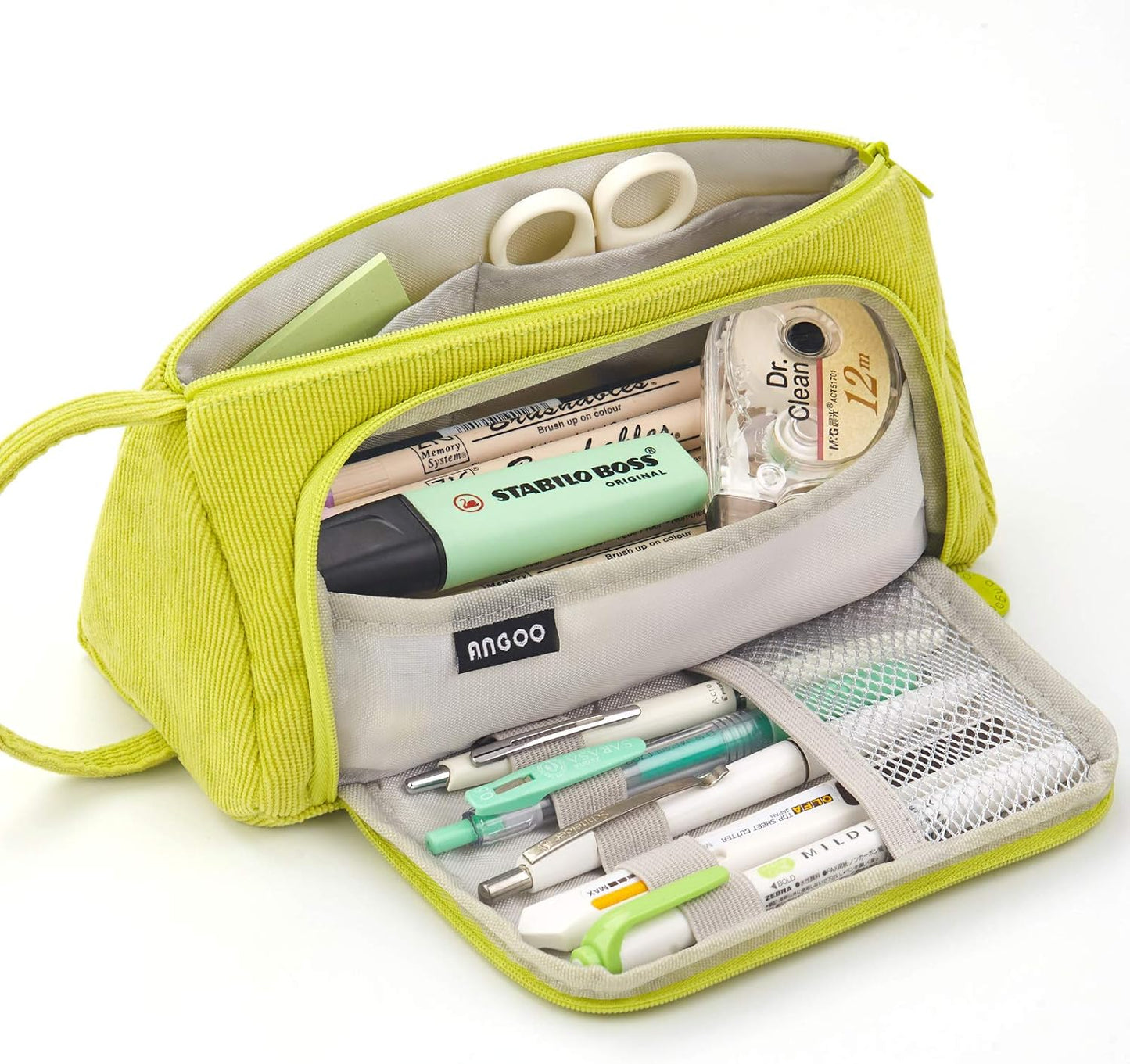 Big Capacity Pencil Case Pouch Pen Case Simple Stationery Bag School College Office Organizer for Teens Girls Adults Student, Plaid White, 8.4 X 4.5 X 1.4 Inches, Simple,Travel