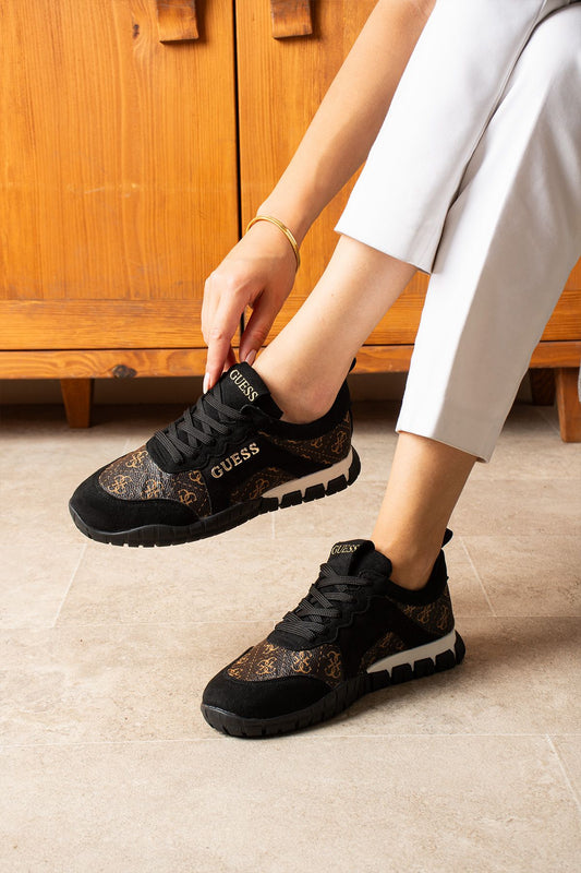 🖤✨ Sneakers Femme GUESS Noir &amp; Or – Style Urbain et Détail Glamour - CFT