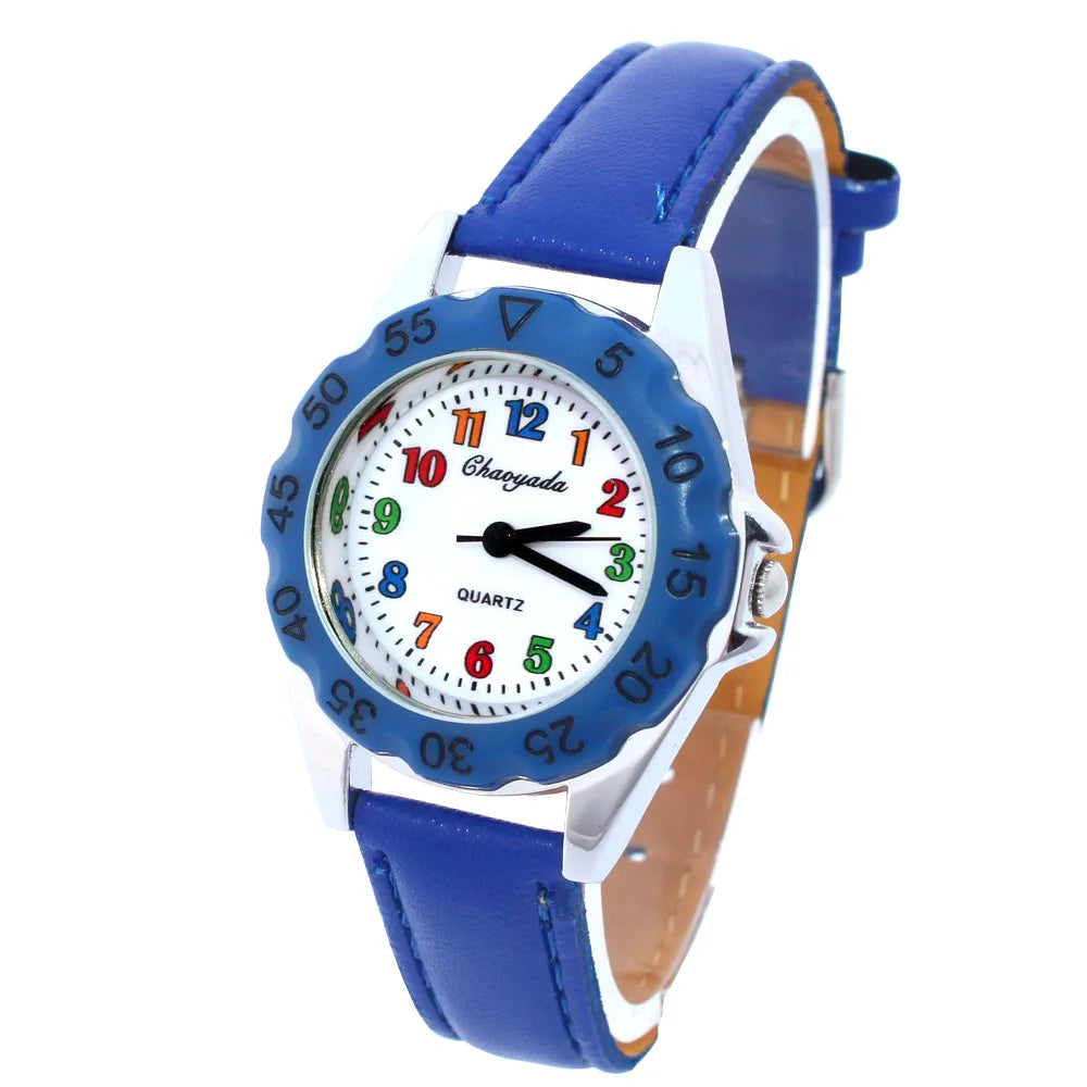 Cute Unicorn Girls Watch for Kids Girls Boy Leather Wristwatch Casual Watches Fashion Children Learn Time Watch Kids Watch