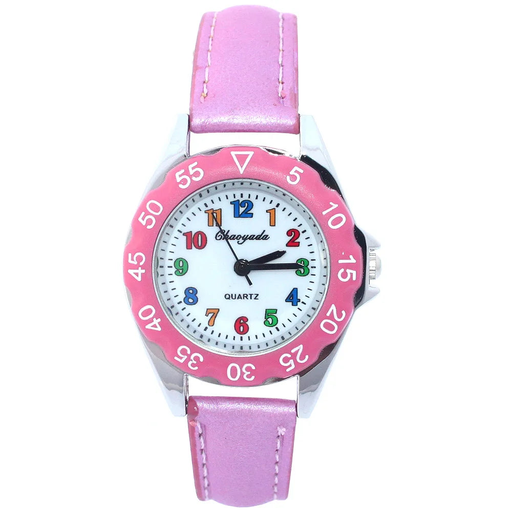 Cute Unicorn Girls Watch for Kids Girls Boy Leather Wristwatch Casual Watches Fashion Children Learn Time Watch Kids Watch