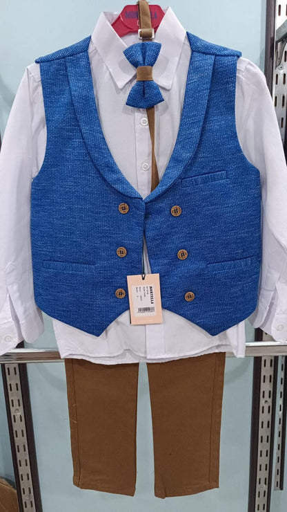 💙 Ensemble "Ciel Élégant" – Charme et Distinction pour Petits Messieurs - EEGT