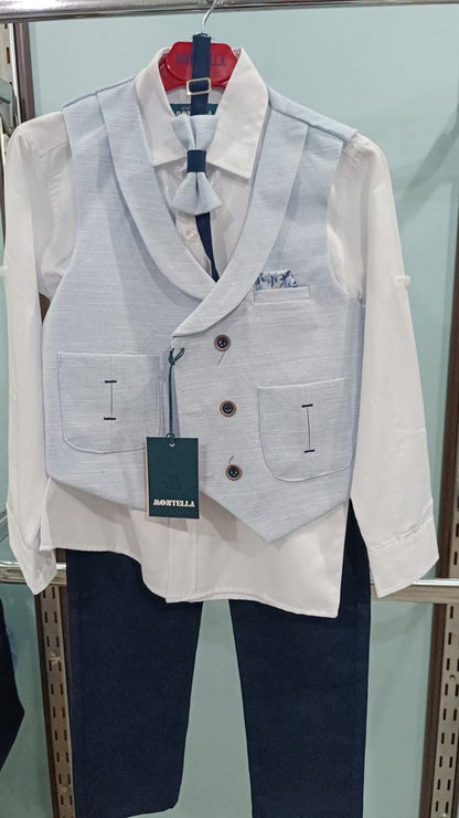 💙 Ensemble "Ciel Élégant" – Charme et Distinction pour Petits Messieurs - EEGT