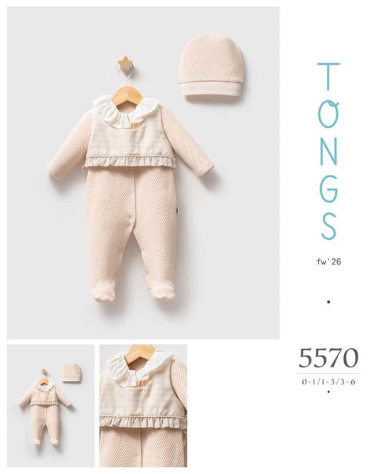 👶✨ Ensemble Bébé "TONGS" – FW '26 – Élégance Texturée et Volants Doux