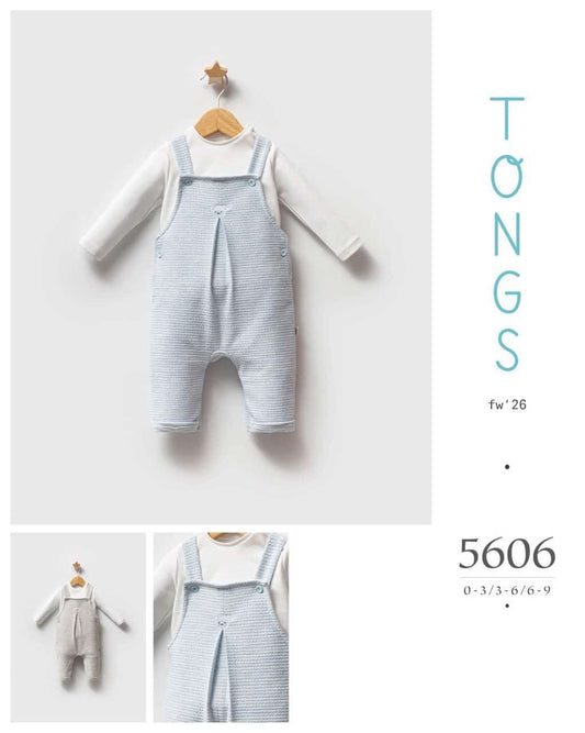 👶🧵 Ensemble Bébé "TONGS" – FW '26 – Bleu Texturé et Style Structuré - EBT