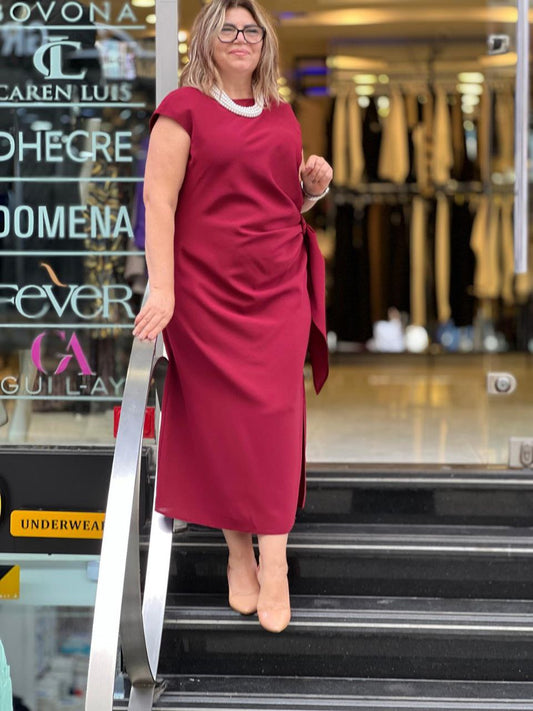 🍷 Robe Drapée – Élégance Architecturale et Charme Intemporel - RFT