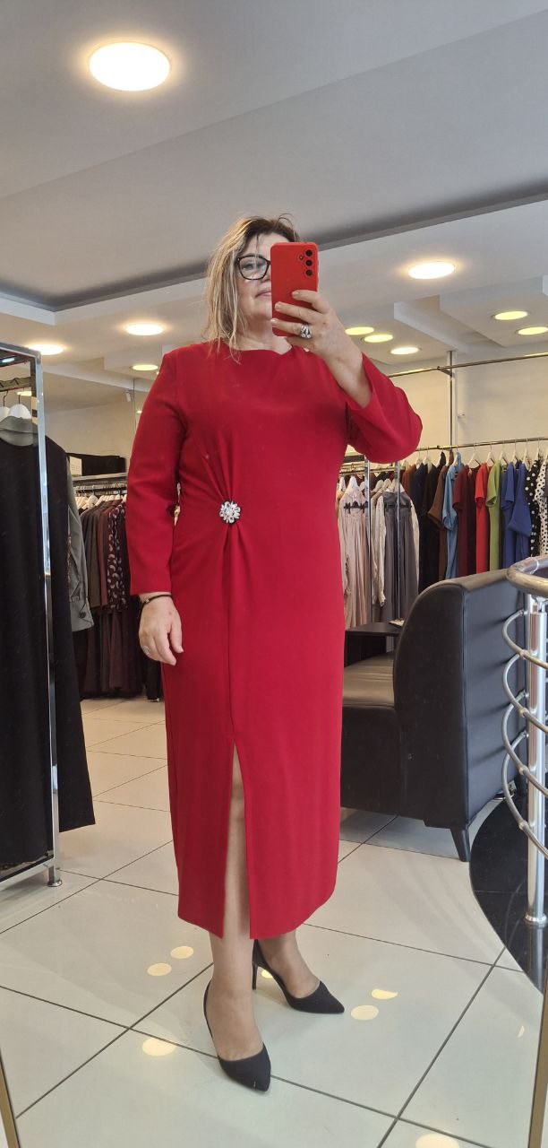 🧡 Robe Longue – Élégance Terracotta et Détail Raffiné - RFT