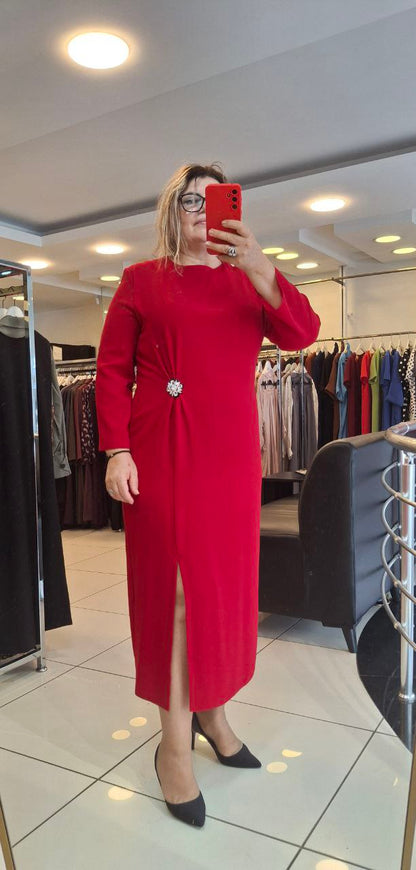 🧡 Robe Longue – Élégance Terracotta et Détail Raffiné - RFT