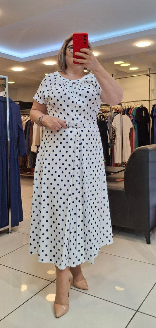 ⚪⚫ Robe Polka Élégance – Vintage Moderne et Légèreté Féminine - RFT