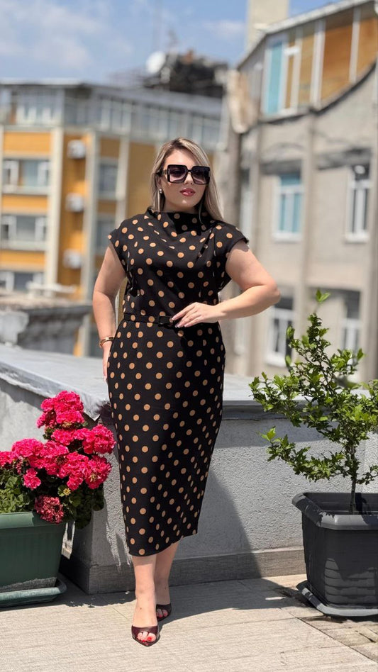 ⚫🟤 Robe Pois Urbains – Chic Vintage et Attitude Moderne - RFT