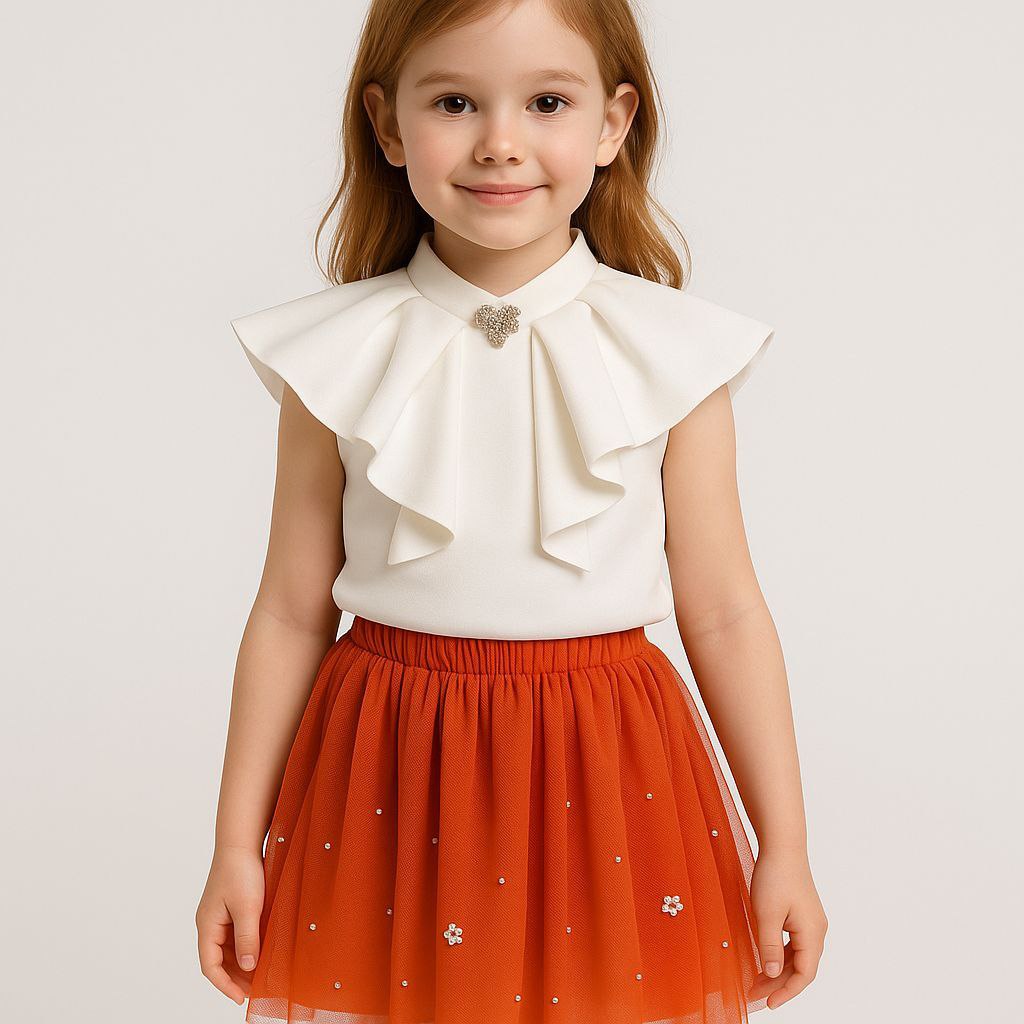 🧡 Ensemble Fleur d’Aurore – Douceur, Couleur et Élégance Enfantine - EVFET