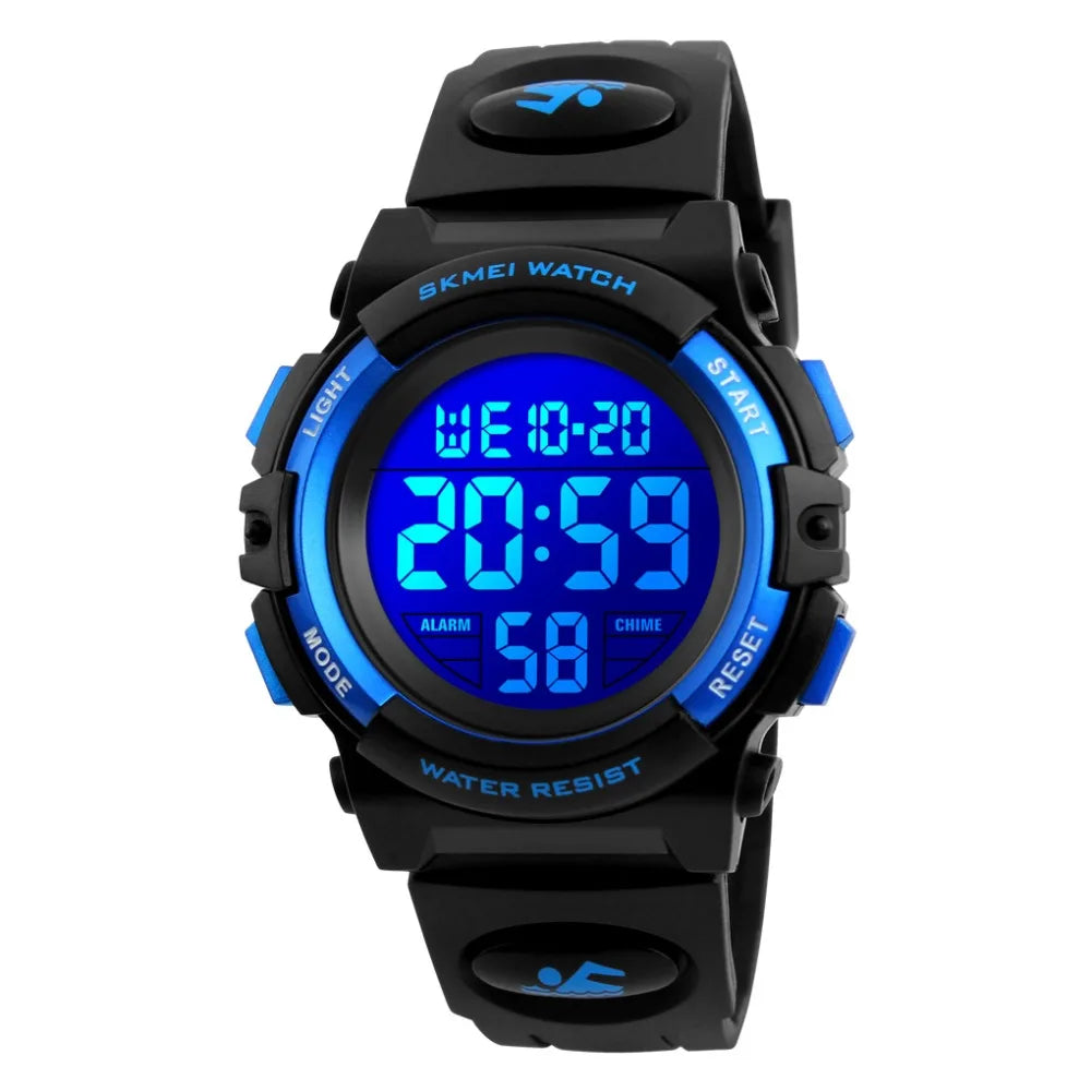 SKMEI Children LED Electronic Digital Watch Chronograph Clock Sport Watches 5Bar Waterproof Kids Wristwatches for Boys Girls
