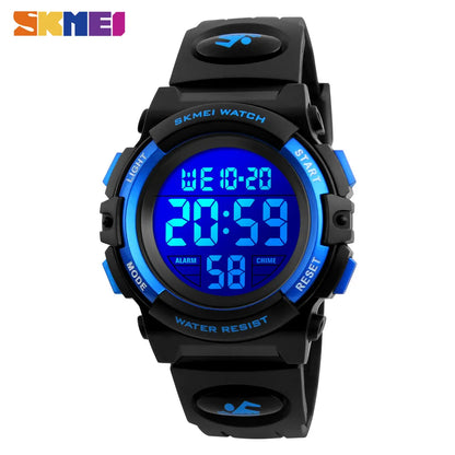 SKMEI Children LED Electronic Digital Watch Chronograph Clock Sport Watches 5Bar Waterproof Kids Wristwatches for Boys Girls