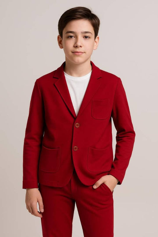 🔴 Ensemble garçon – Costume rouge audacieux & moderne - EEGT