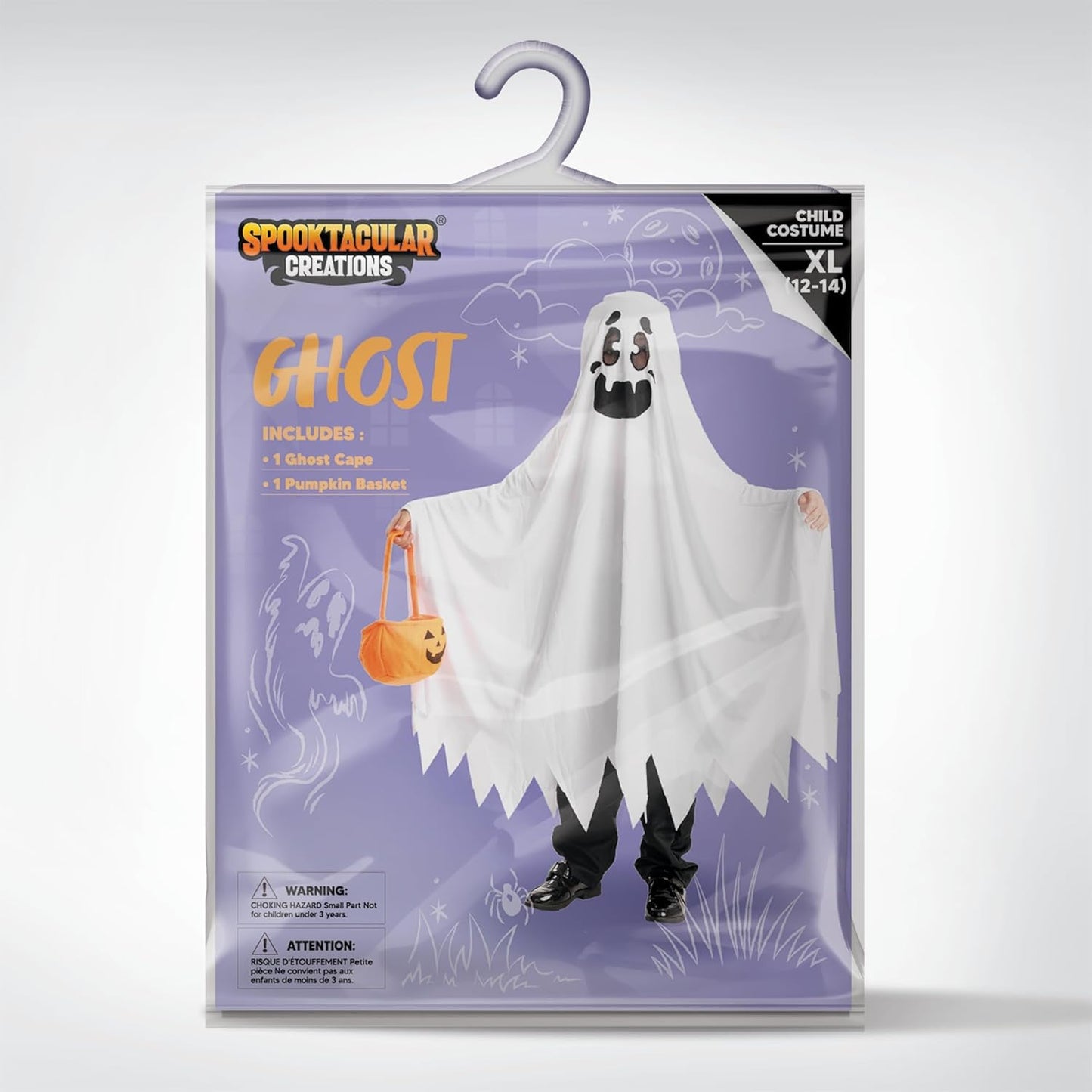 Ghost Boo and Friendly Costume for Child Halloween Spooky Trick-Or-Treating