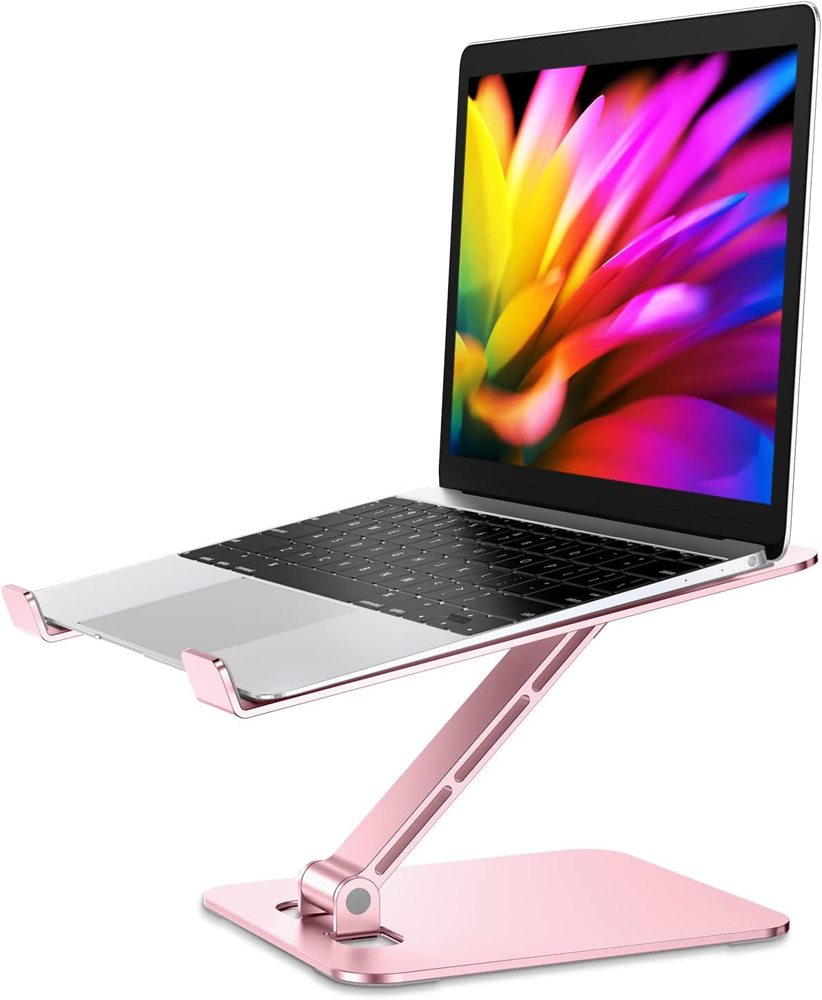 Laptop Stand for Desk, Ergonomic Adjustable Foldable Computer Stand with Heat-Vent, Aluminium Alloy Laptop Riser Compatible with Macbook Air, Pro, Dell XPS, Samsung, 10”-16"